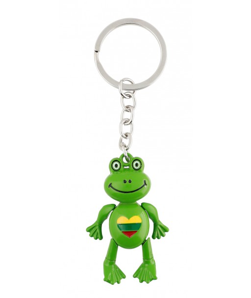 Frog-shaped keychain with Lithuanian tricolor heart